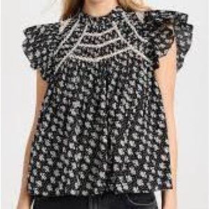 Sea New York Ada Floral Blouse - Black and White